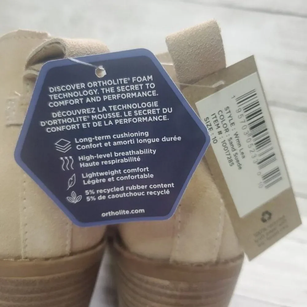 Tom's Lea Sand Suede Block Heel Ankle Boots Bootie US 10W NWT - Picture 13 of 14